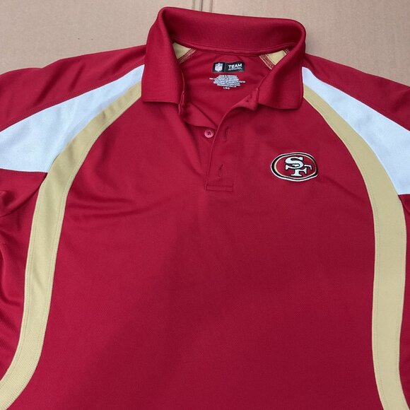 NFL Team Apparel San Francisco 49ers Red Polo Shirt With Embroidered Logo Size L - Picture 5 of 8